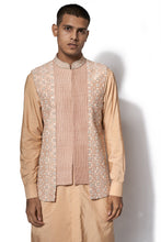 Load image into Gallery viewer, Peach Embroidered Bundi Kurta set
