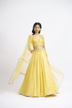 Load image into Gallery viewer, SUNSHINE YELLOW RESHAM AND PATRA WORK LEHENGA CHOLI SET
