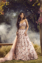 Load image into Gallery viewer, LILAC 3D LEHENGA CHOLI SET WITH BELT