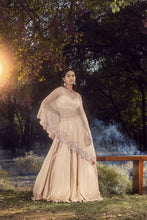 Load image into Gallery viewer, PEACH LEHENGA SET WITH CAPE AND BUSTIER
