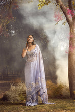 Load image into Gallery viewer, INK BLUE OMBRE ORGANZA SAREE SET