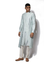 Load image into Gallery viewer, Aqua Blue Asymmetrical Embroidered Kurta Set