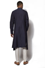 Load image into Gallery viewer, Navy Layered Textured Kurta Set