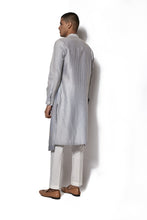 Load image into Gallery viewer, Ice blue Asymmetrical Embroidered Kurta set