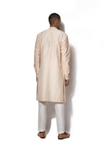 Load image into Gallery viewer, Peach Asymmetrical Embroidered Kurta Set