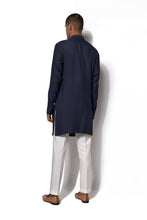 Load image into Gallery viewer, Navy Asymmetrical Kurta Set