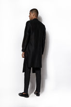 Load image into Gallery viewer, Black Asymmetrical Layered Kurta Set