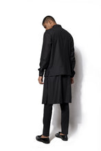 Load image into Gallery viewer, Black Textured Nehru Jacket Set