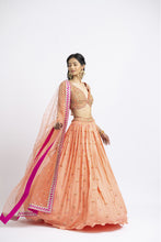 Load image into Gallery viewer, MANGO ORANGE GEORGETTE LEHENGA CHOLI SET