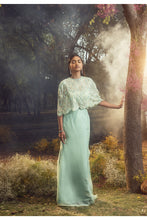 Load image into Gallery viewer, AQUA BLUE AND GREEN SKIRT WITH CAPE AND BUSTIER