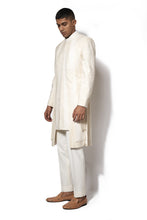 Load image into Gallery viewer, Ivory Asymmetrical Embroidered Long Jacket Set