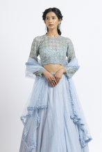 Load image into Gallery viewer, ICE BLUE TULLE LEHENGA CHOLI SET