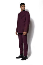 Load image into Gallery viewer, Navy Embroidered Layered Bandhgala