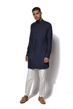 Load image into Gallery viewer, Navy Asymmetrical Kurta Set