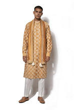 Load image into Gallery viewer, Mustard Yellow Front Open Embroidered Kurta Set