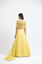 Load image into Gallery viewer, SUNSHINE YELLOW RESHAM AND PATRA WORK LEHENGA CHOLI SET
