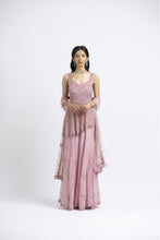 Load image into Gallery viewer, ROSE PINK ORGANZA SHARARA SET