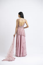 Load image into Gallery viewer, ROSE PINK ORGANZA SHARARA SET