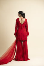 Load image into Gallery viewer, RED GEORGETTE GARARA SET