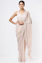 Load image into Gallery viewer, Peach Embellished Saree Set