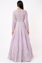 Load image into Gallery viewer, Lilac net cut dana, pearl and sequins embroidered lehenga