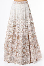 Load image into Gallery viewer, Copper organza cut dana, pearl and sequins hand embroidered lehenga