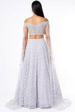 Load image into Gallery viewer, Lilac net cut dana, pearl and sequins embroidered lehenga