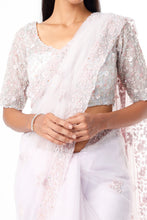 Load image into Gallery viewer, Mauve Embroidered Saree Set