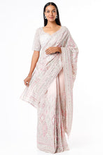 Load image into Gallery viewer, Blush Pink Hand Embellished Saree Set
