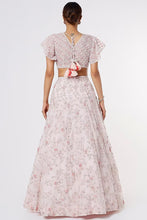 Load image into Gallery viewer, Pink organza embroidered lehenga
