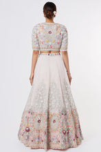 Load image into Gallery viewer, Pink organza thread embroidered lehenga