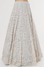 Load image into Gallery viewer, Ice blue organza self on self embroidered lehenga