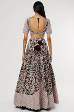 Load image into Gallery viewer, Maroon raw silk heavily hand embroidered lehenga