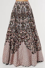 Load image into Gallery viewer, Maroon raw silk heavily hand embroidered lehenga