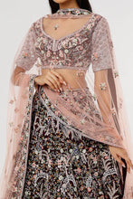 Load image into Gallery viewer, Maroon raw silk heavily hand embroidered lehenga