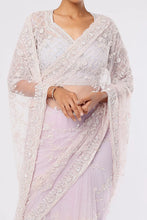 Load image into Gallery viewer, Mauve Embellished Saree Set