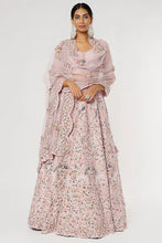 Load image into Gallery viewer, Pink raw silk embroidered lehenga
