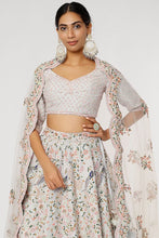 Load image into Gallery viewer, Off-white raw silk thread embroidered lehenga