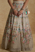 Load image into Gallery viewer, Peach net thread work lehenga