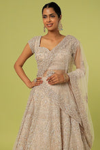 Load image into Gallery viewer, Gold raw silk embroidered lehenga