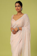 Load image into Gallery viewer, Pink Organza Saree Set