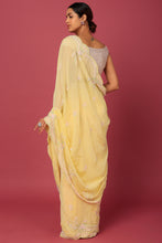 Load image into Gallery viewer, Yellow Sequins Embellishments Saree Set