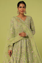 Load image into Gallery viewer, Firoza raw silk heavily embroidered jacket lehenga