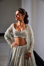 Load image into Gallery viewer, ICEBLUE EMBROIDERED ORGANZA SET
