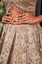 Load image into Gallery viewer, GREY EMBROIDERED RAWSILK SET