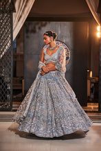 Load image into Gallery viewer, ICEBLUE EMBROIDERED ORGANZA SET