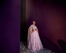 Load image into Gallery viewer, Pink Net Lehenga Set