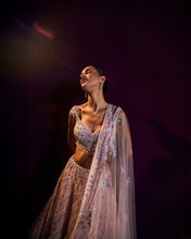 Load image into Gallery viewer, Pink Net Lehenga Set