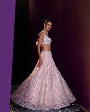 Load image into Gallery viewer, Pink Net Lehenga Set