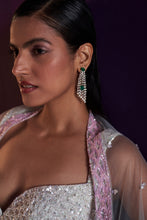 Load image into Gallery viewer, Ice Blue Net Lehenga Set